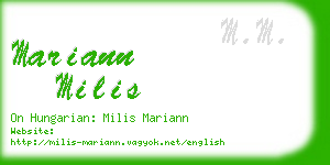 mariann milis business card